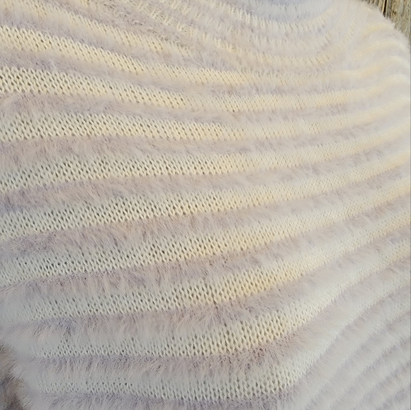 Chicos Zenergy mock neck Sweater tunic Furry purple striped soft stretch 1 (m) - Picture 2 of 8